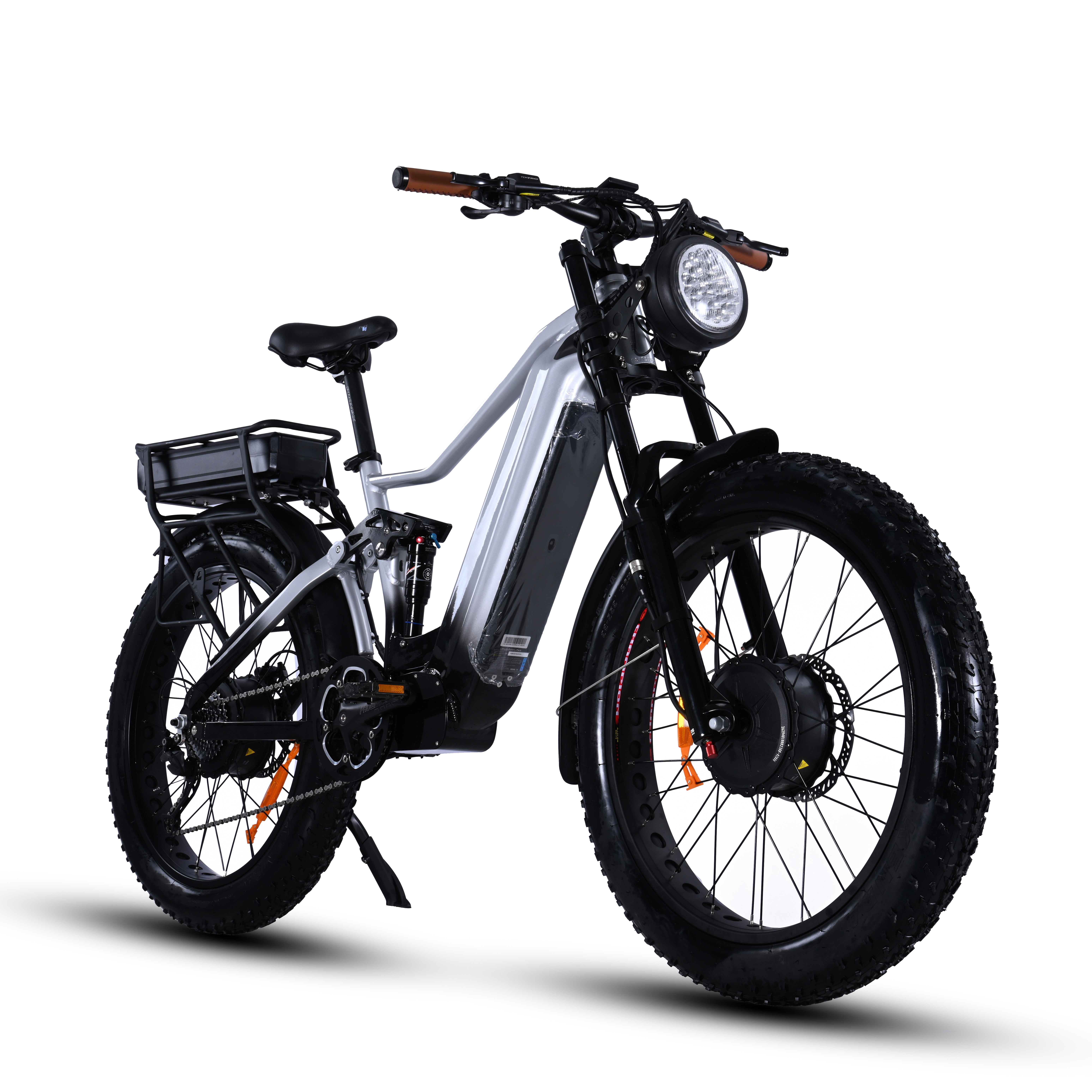 Potente motocicletta a doppia batteria a doppio motore Bike elettrico 52V 1000W+1000W Modello di pneumatico grasso per vendita