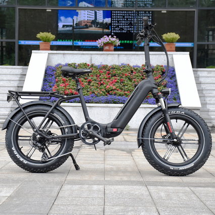 Motocicletta con mozzo posteriore Fat Tire pieghevole da 20 pollici con batteria nascosta e trasmissione a 7 velocità